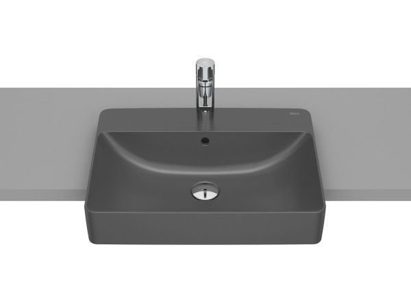 Roca Inspira 550mm Semi Recessed Basin - Onyx