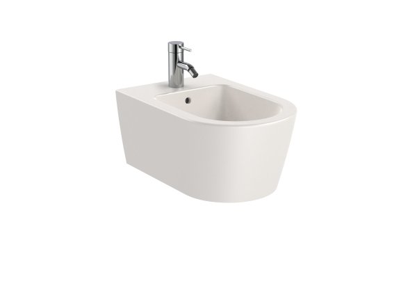 Roca Inspira Round Wall-Hung Bidet - Beige