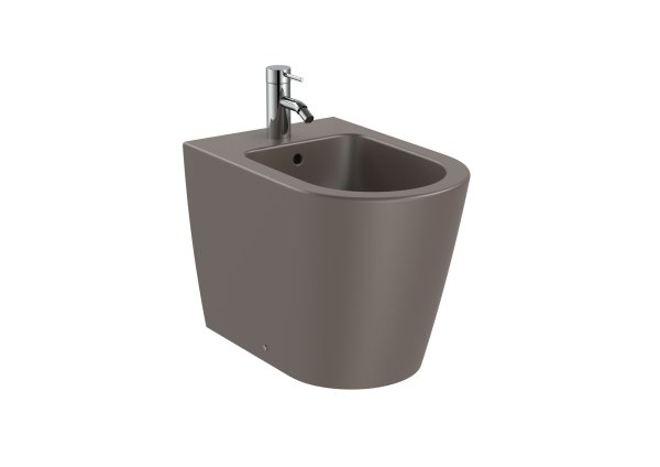 Roca Inspira Round Back-to-Wall Bidet - Coffee