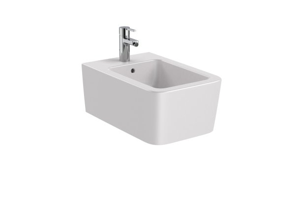 Roca Inspira Square Wall-Hung Bidet - Pearl