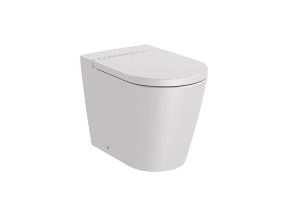 Roca Inspira Round Back-to-Wall Rimless Toilet - Pearl