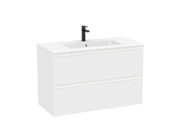 Roca Tenue 1000mm 2 Drawer Vanity Unit & Basin - Matt White