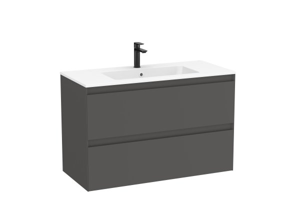 Roca Tenue 1000mm 2 Drawer Vanity Unit & Basin - Onyx