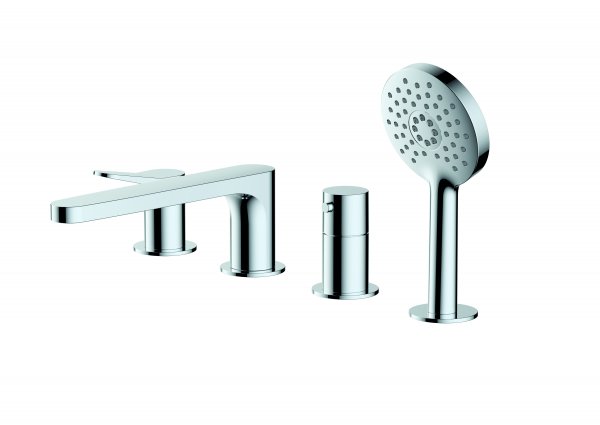 RAK Petit Round 4 Hole Deck Mounted Bath - Chrome