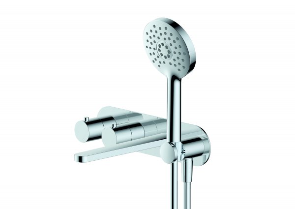 RAK Petit Round Wall Mounted Thermostatic Bath Shower Mixer - Chrome