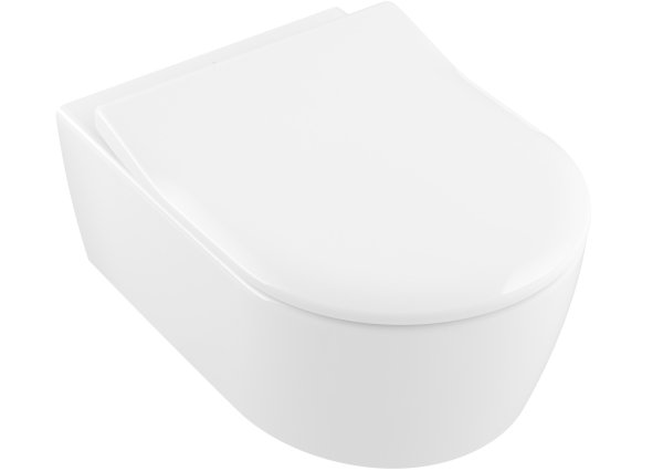 Villeroy & Boch Avento Wall-Mounted Pan & Slim Soft Close Seat Combi-Pack - White Alpin