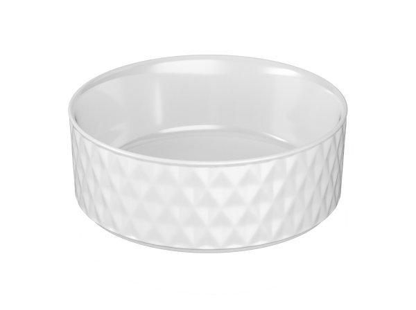 The White Space Geo Pattern 365mm Countertop Basin - White