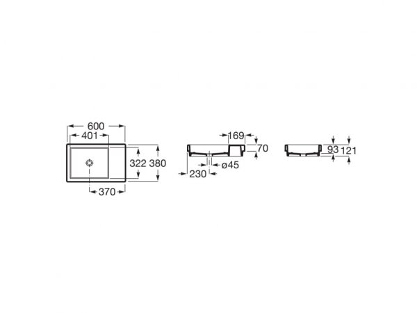 Roca Horizon Matt 600mm Skyline In Countertop Basin | Bathroom Supplies ...