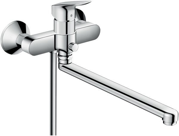 Hansgrohe Logis Single Lever Manual Bath Mixer with Long Spout - Chrome