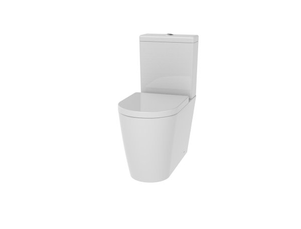 The White Space Lab Rimless Closed Back Close Coupled Toilet - White