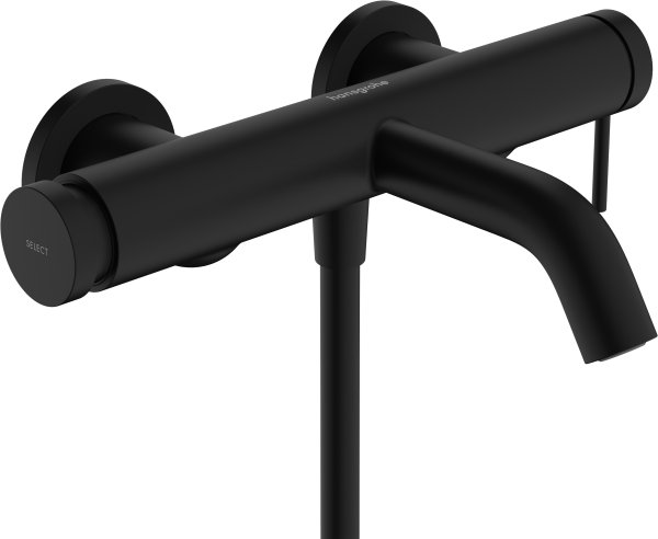 Hansgrohe Tecturis S Single Lever Bath Mixer for Exposed Installation - Matt Black