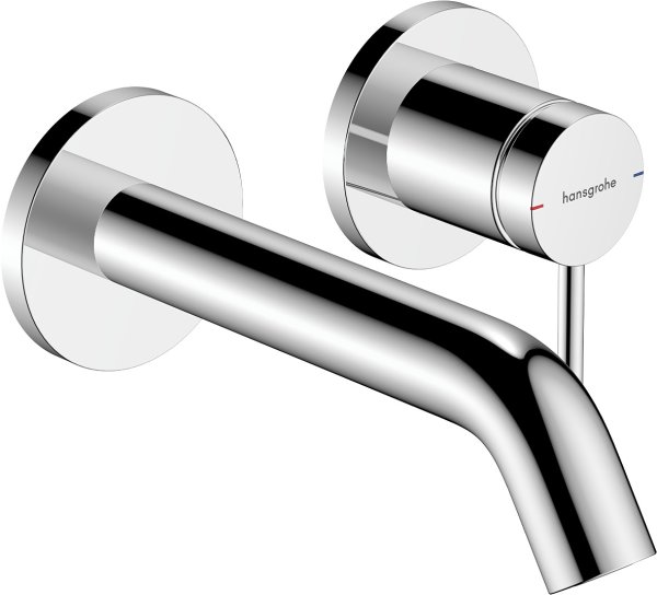 Hansgrohe Tecturis S Single Lever Basin Mixer for Concealed Installation Wall-Mounted Ecosmart+ with Spout 16,5cm