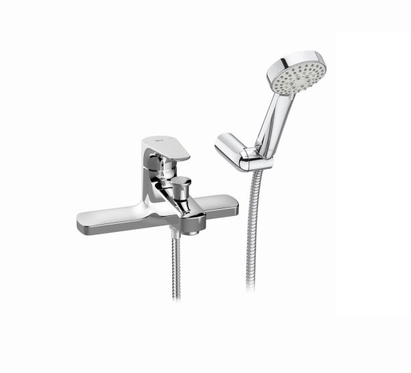 Roca Atlas Deck-Mounted Bath-Shower Mixer - Chrome