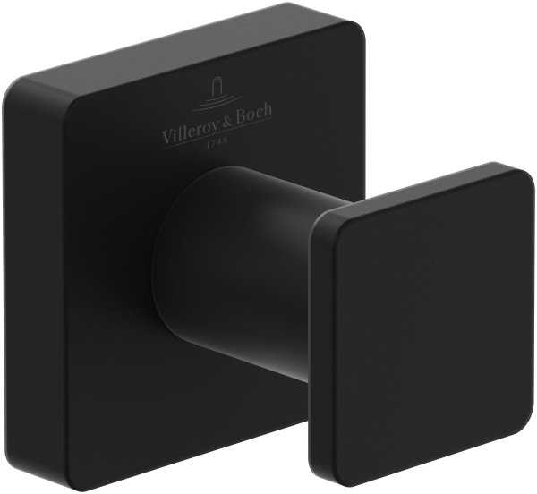 Villeroy & Boch Elements Striking Single Towel/Robe Hook - Matt Black