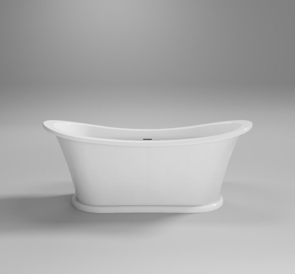 Trojan Bateaux 1700 x 745mm Twin Skin Acrylic Freestanding Boat Bath - Matt White