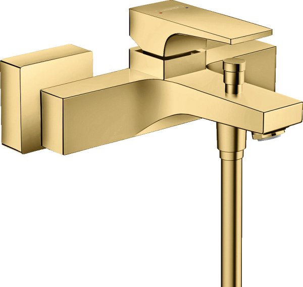 Hansgrohe Metropol Single Lever Manual Bath Mixer for Exposed Installation with Lever Handle - Polished Gold-Optic