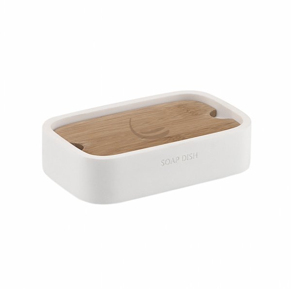 Origins Living Ninfea Soap Dish - White/Bamboo