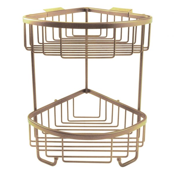 Roman Double Corner Basket With Hooks | Bathroom Supplies Online