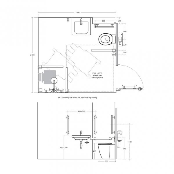 Ideal Standard Concept Freedom Doc M Pack 60cm Basin Raised Height Back ...