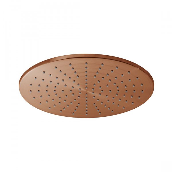 Vado Individual Round Slimline Shower Head - Brushed Bronze 300mm (12