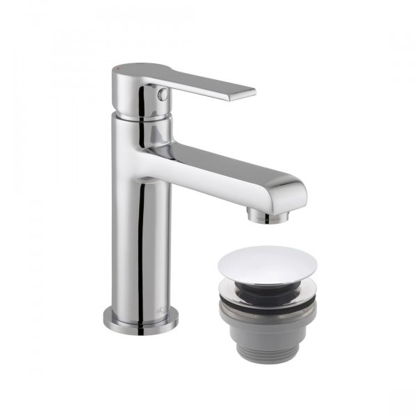 Vado Axces Irlo Mini Mono Basin Mixer + Push Basin Waste