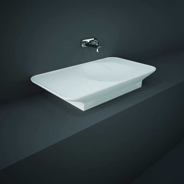 RAK Valet Basin Wall Hung Left Ledge 0th 92cm - Matt White