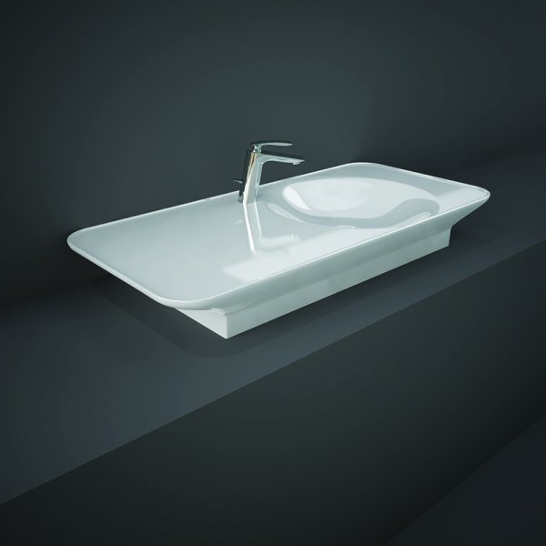 RAK Valet Basin Wall Hung Right Ledge 1th 112cm - Alpine White