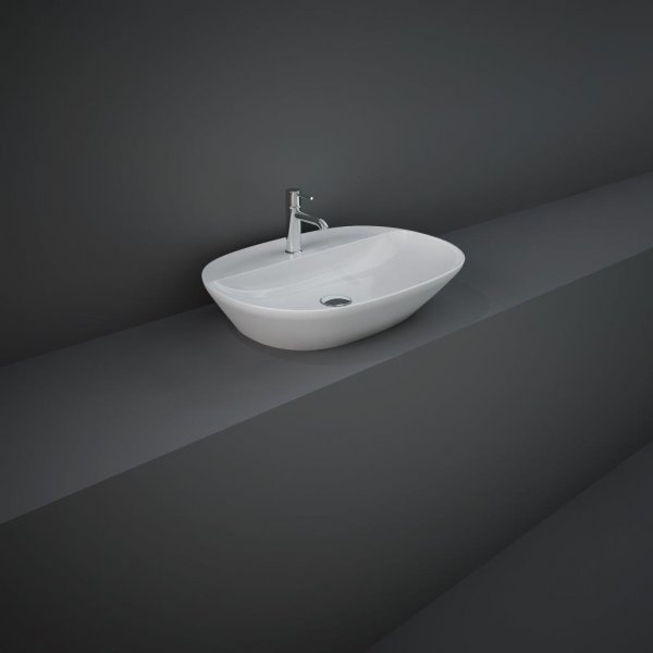 RAK Variant Elongated Oval Countertop Basin - Alpine White