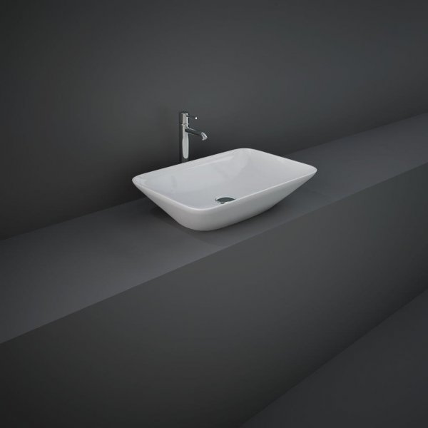 RAK Variant Rectangular Countertop Basin - Alpine White