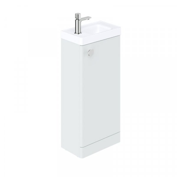 Vado Cameo 400mm Floor Mounted Cloakroom Unit with Reversable Door - Arctic White