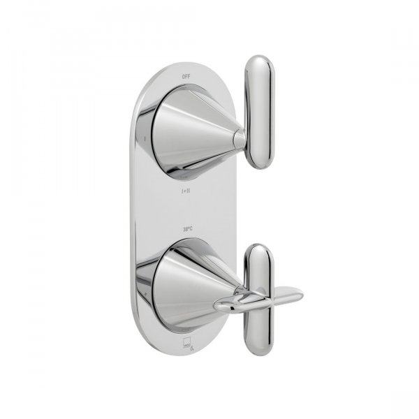 Vado Tablet Arrondi 2 Outlet, 2 Handle Concealed Thermostatic Shower Valve