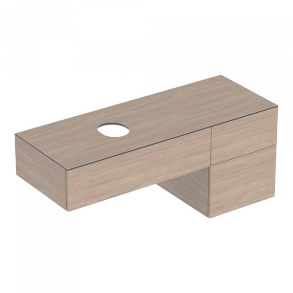 Geberit VariForm 1350mm Three Drawer Cabinet for Lay-On Basin - Oak