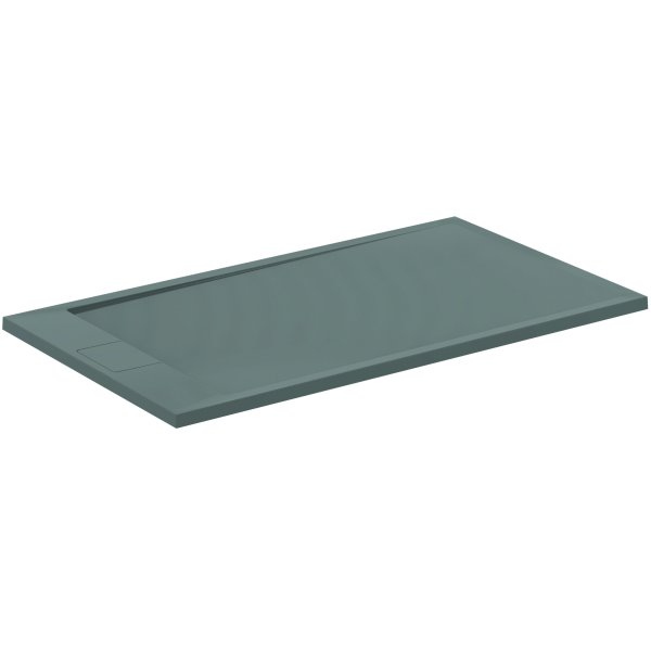 Ideal Standard i.life Ultra Flat S 1600 x 800mm Rectangular Shower Tray with Waste (On Short Side) - Concrete Grey