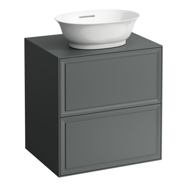 Laufen The New Classic 600mm Drawer Element for Bowl with Two Drawers - Traffic Grey