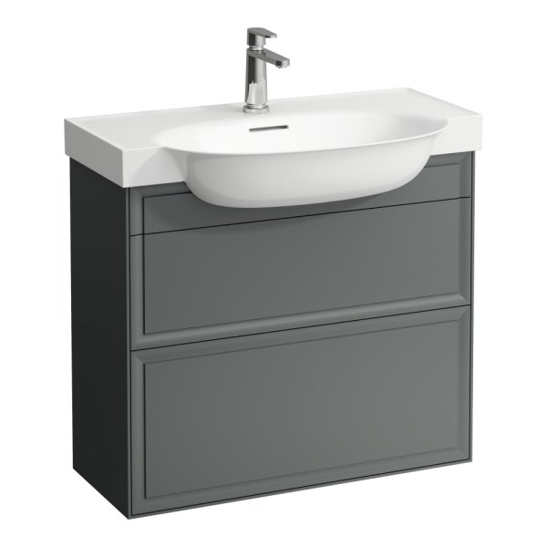 Laufen The New Classic 800mm Vanity Unit with Two Drawers - Traffic Grey