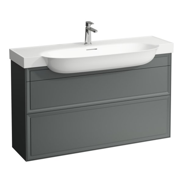 Laufen The New Classic 1200mm Vanity Unit with Two Drawers - Traffic Grey