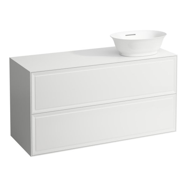 Laufen The New Classic 1200mm Drawer Element with Right Hand Cutout with Two Drawers - Matt White