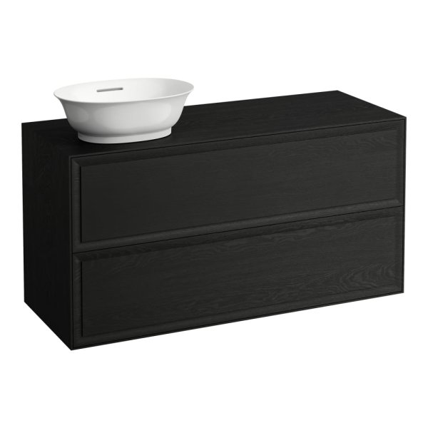 Laufen The New Classic 1200mm Drawer Element with Left Hand Cutout with Two Drawers - Blacked Oak