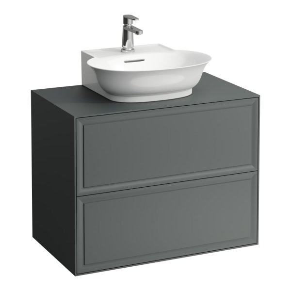 Laufen The New Classic 800mm Drawer Element for Basin with Two Drawers - Traffic Grey