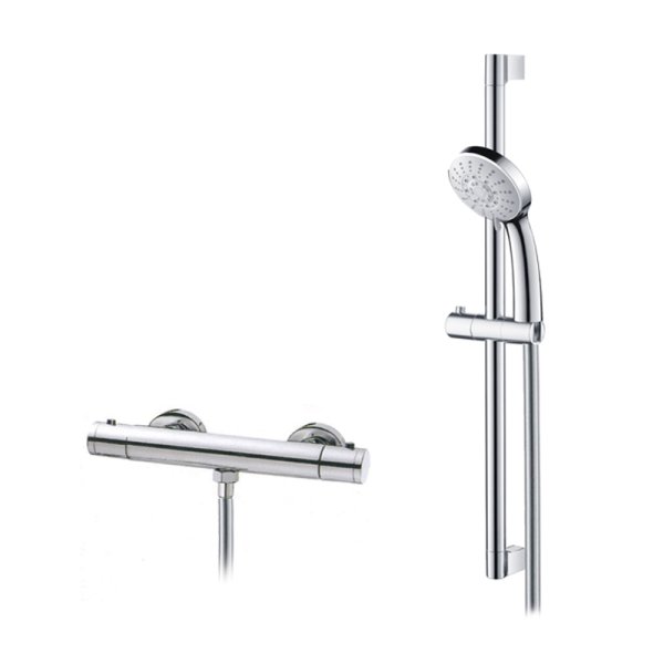 Abacus Emotion Exposed Thermostatic Bar Shower & Riser Rail - Chrome