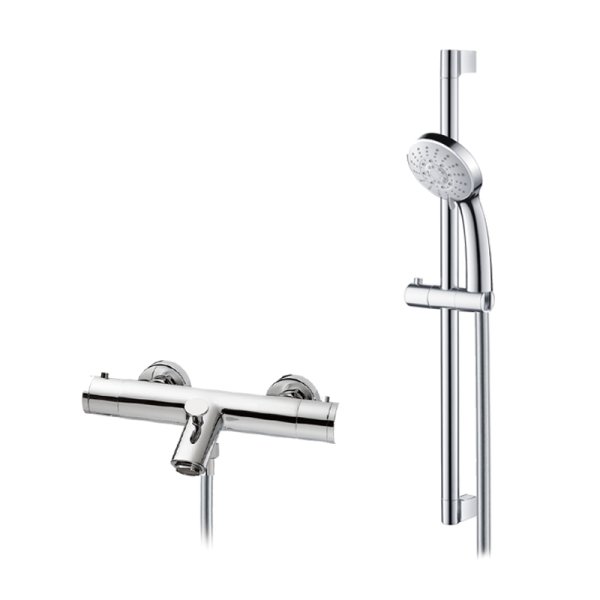 Abacus Emotion Exposed Bath-Shower Mixer & Riser Rail - Chrome