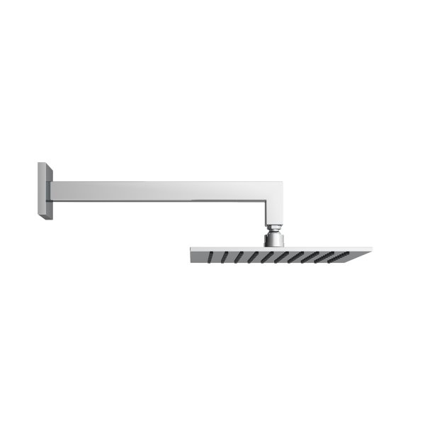 Abacus Square Head and Wall Arm - Chrome