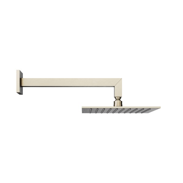 Abacus Square Head and Wall Arm - Brushed Nickel