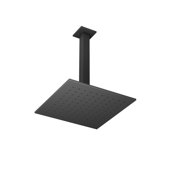 Abacus Square Head and Ceiling Arm - Matt Black