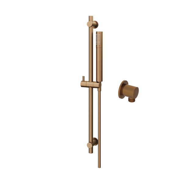 Abacus Round Outlet Shower Valve Riser Rail Kit - Brushed Bronze