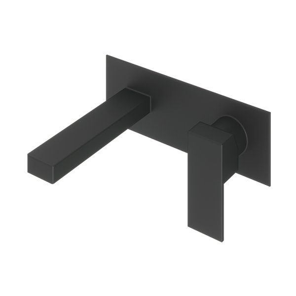 Abacus Plan Wall Mounted Basin Mixer with EZ Box - Matt Black