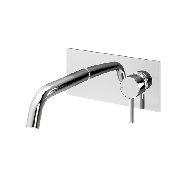 Abacus Iso Wall Mounted Basin Mixer - Chrome