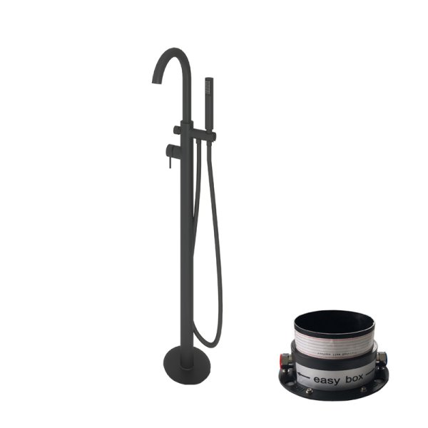 Abacus Iso Freestanding Bath-Shower Mixer - Matt Black