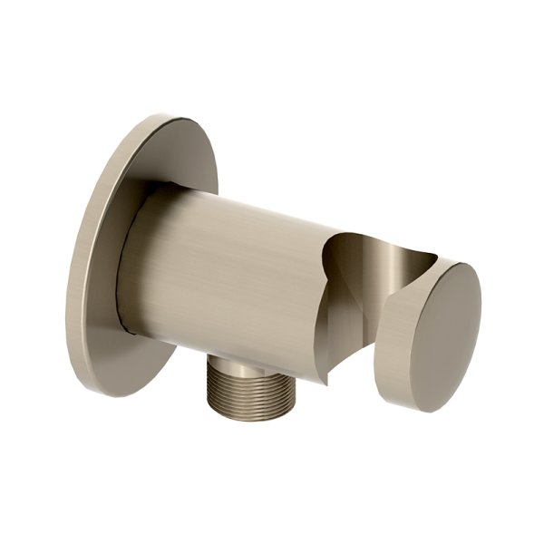 Abacus Emotion Round Wall Outlet Shower Valve & Holder - Brushed Nickel