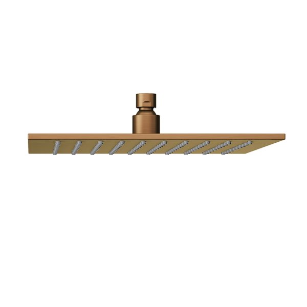 Abacus Emotion Square 250mm Fixed Shower Head - Brushed Bronze